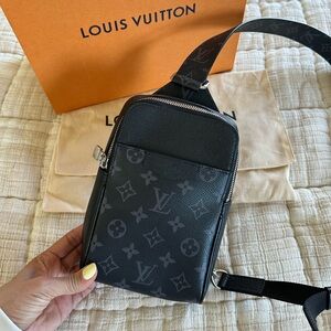 Louis Vuitton taigarama outdoor leather sling bag - authentic